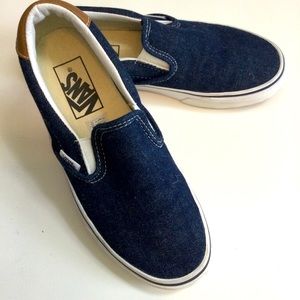 Vans Slip On’s Dark Jean 6 Woman’s or 4.5 Boys